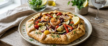 Белковая средиземноморская галета с морепродуктами